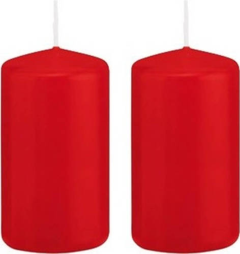 Shoppartners 2x Kaarsen Rood 5 X 10 Cm 23 Branduren Sfeerkaarsen - Stompkaarsen