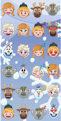 SimbaShop Disney Emoji Frozen Famous - Strandlaken - 70 X 140 Cm - Multi