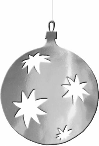 Bellatio Decorations Kerstbal Hangdecoratie Zilver 40 Cm Van Karton - Hangdecoratie