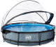 EXIT Toys Exit Stone Zwembad ø360x76cm Met Filterpomp En Overkapping - Grijs