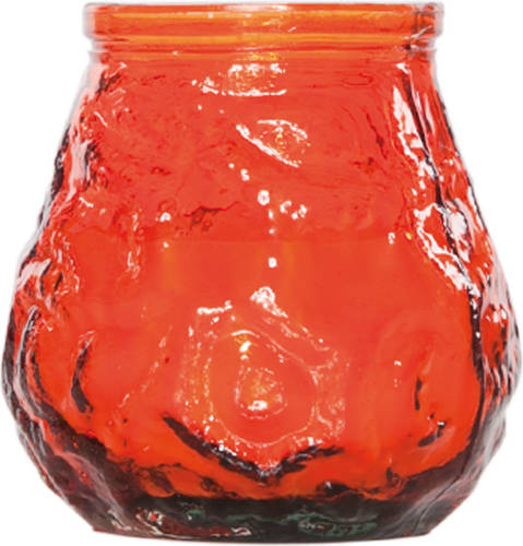 Cosy and Trendy 1x Oranje Tafelkaarsen In Glazen Houders 7 Cm Brandduur 17 Uur - Waxinelichtjes