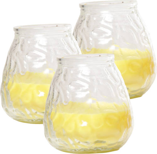Cosy and Trendy Set Van 3x Stuks Citronella Lowboy Tafelkaarsen 10 Cm - Waxinelichtjes