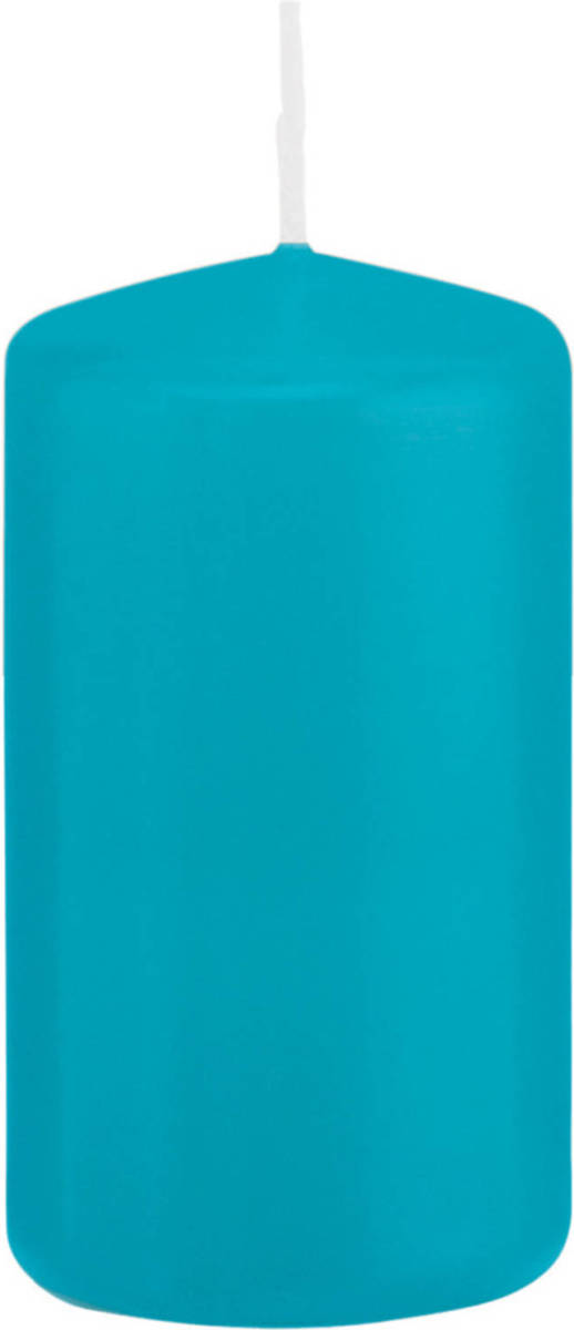 Shoppartners 1x Kaarsen Turquoise Blauw 5 X 10 Cm 23 Branduren Sfeerkaarsen - Stompkaarsen