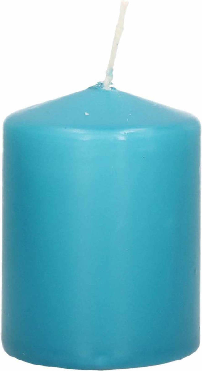 Shoppartners 1x Kaarsen Turquoise Blauw 6 X 8 Cm 29 Branduren Sfeerkaarsen - Stompkaarsen