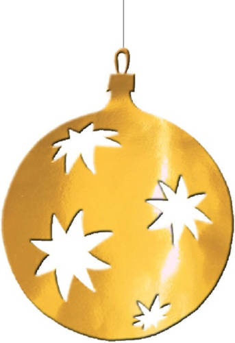 Bellatio Decorations Kerstbal Hangdecoratie Goud 30 Cm Van Karton - Hangdecoratie