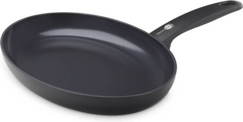 Vispan Cambridge Ovaal Inductie Zwart, 32 X 22 Cm - Greenpan