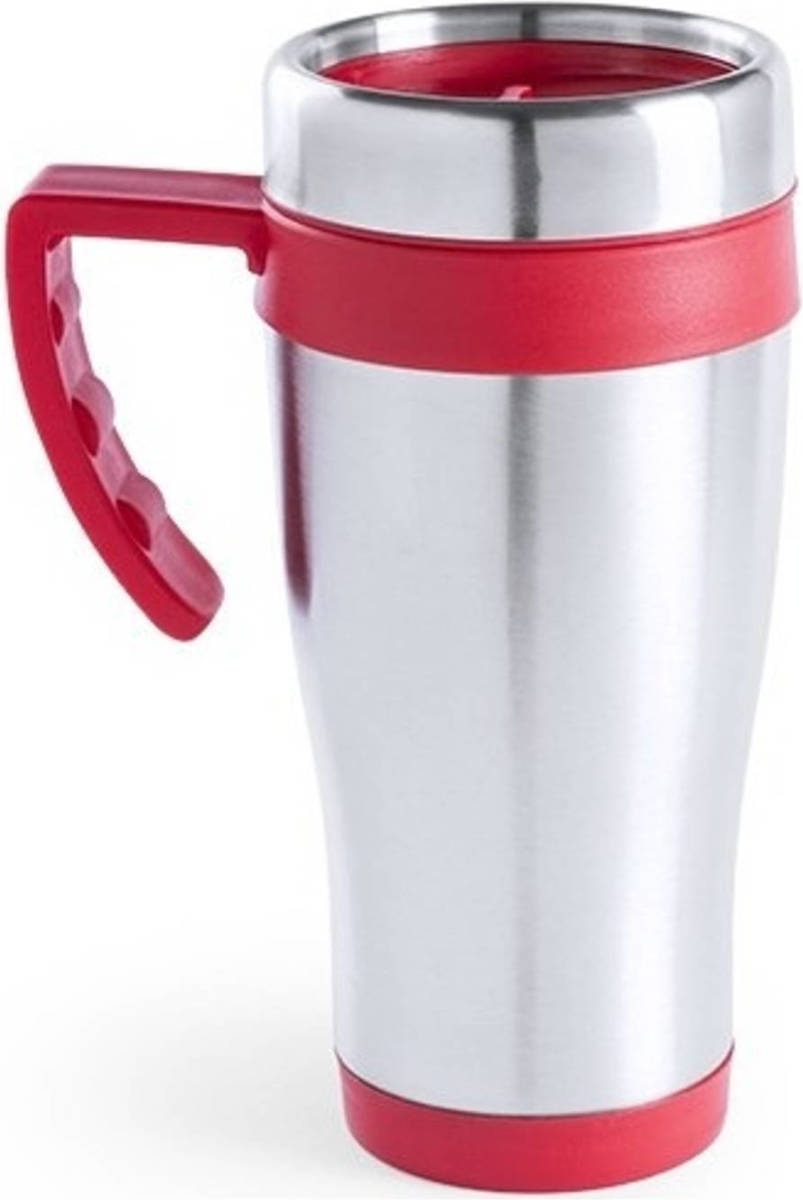 Shoppartners Rvs Thermosbeker/warm Houd Beker Rood 500 Ml - Thermosbeker