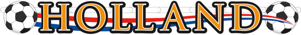Folat 1x Holland Voetbal Slinger/ Bannier Karton 115x12 Cm - Oranje Versiering Raam - Feestslingers