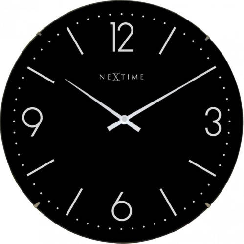 NeXtime Wandklok Basic Dome - Zwart