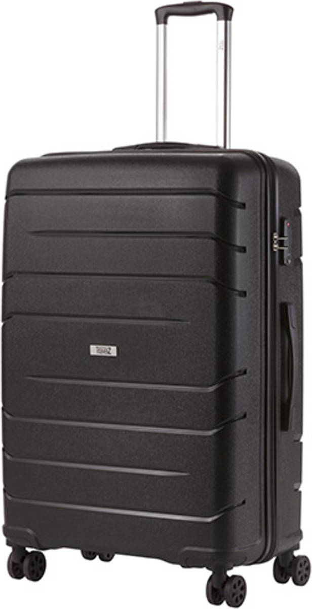 TravelZ Big Bars Reiskoffer 78 Cm Met Dubbele Wielen - Trolley Koffer Met Tsa-slot - Zwart