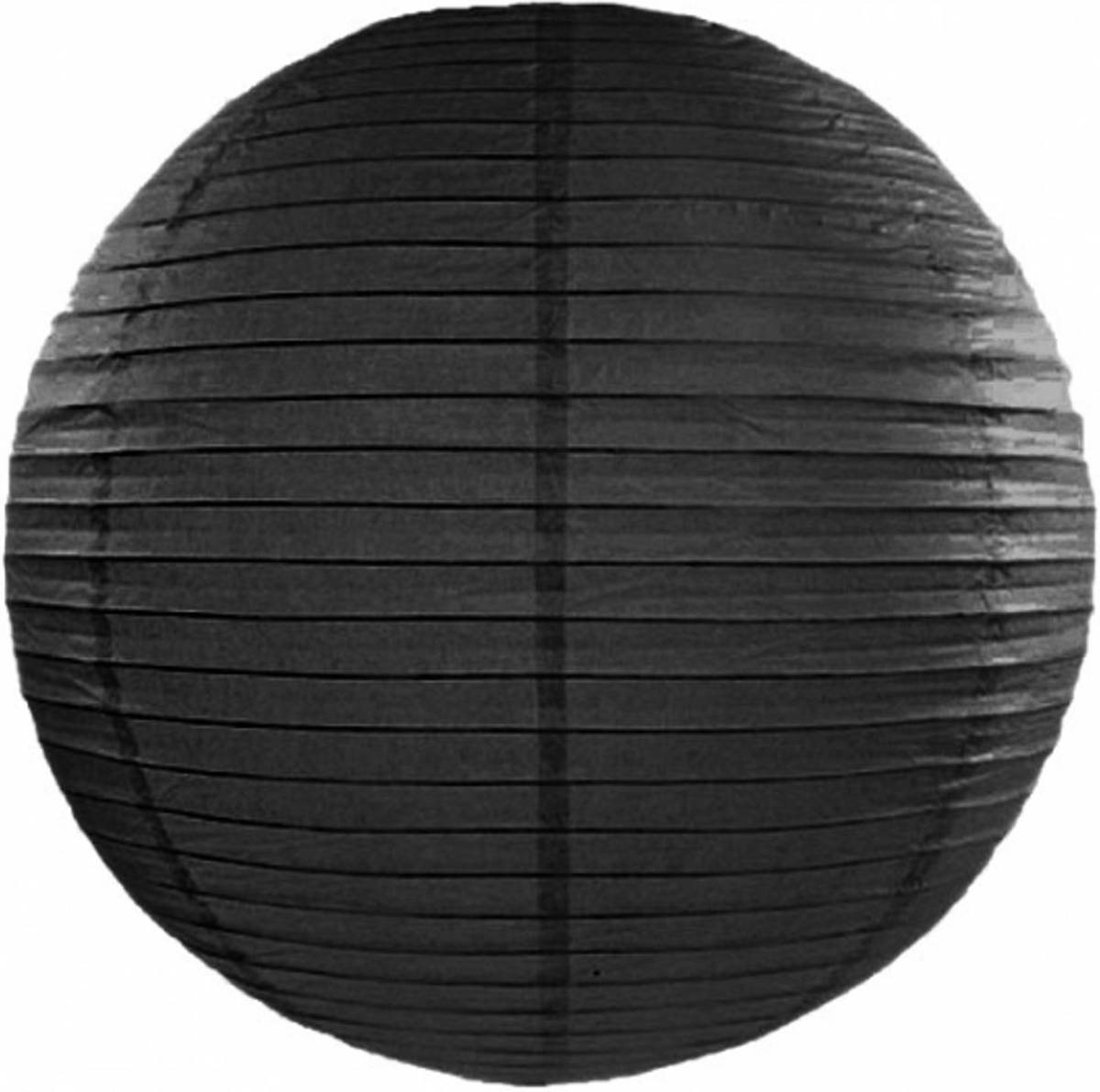 Bellatio Decorations Luxe Bol Lampion Zwart 50 Cm Diameter - Feestlampionnen