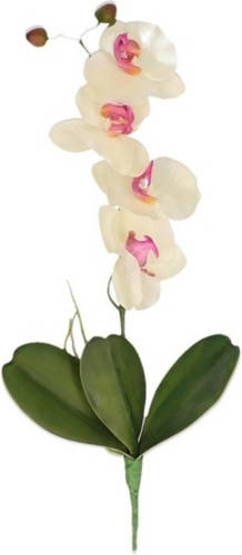Shoppartners Wit/roze Orchidee/phalaenopsis Kunstplant Takken 44 Cm Voor Binnen - Kunstbloemen