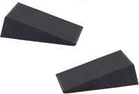 Shoppartners 2x Deurstopper / Deurwig Rubber - Zwart - 16 Mm - Wig