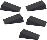 Shoppartners 5x Deurstopper / Deurwig Rubber - Zwart - 16 Mm - Wig