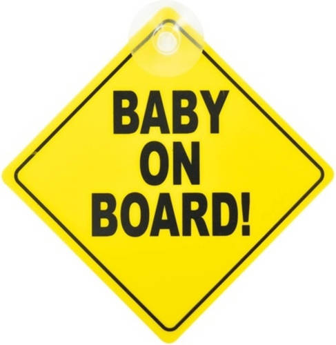Shoppartners Carkids Bordje Baby On Board! Engels 19 Cm Geel