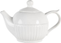 Clayre & Eef Theepot 21*13*14 Cm / 750 Ml Creme Dolomiet Theekan