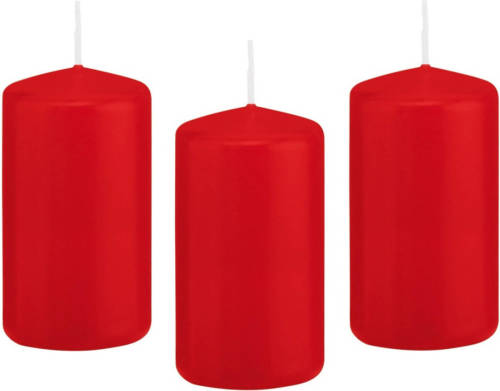 Shoppartners 8x Kaarsen Rood 6 X 12 Cm 40 Branduren Sfeerkaarsen - Stompkaarsen