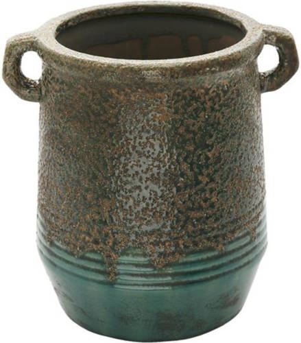 Clayre & Eef Groene Vaas Ø 16*19 Cm 6ce1333