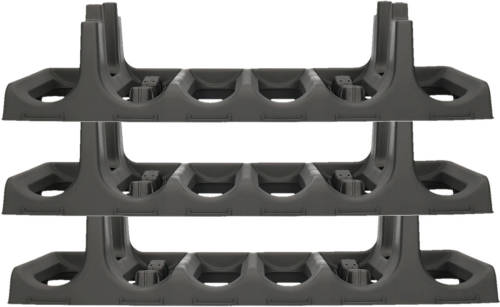Shoppartners Set Van 3x Stuks Kunststof Wijnrek/flessenrek Voor 6 Flessen Grijs L60 X B22 X H14 Cm - Wijnrekken