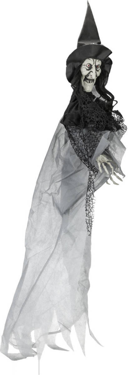 Cosy and Trendy Halloween - Horror Heks Hangdecoratie Pop Met Licht 120 Cm - Halloween Poppen