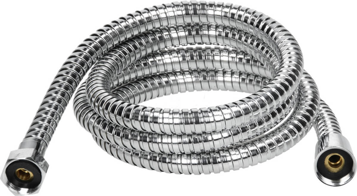 ECD Germany Flexibele Doucheslang 150 Cm 1/2 Inch, Zilver, Roestvrij Staal