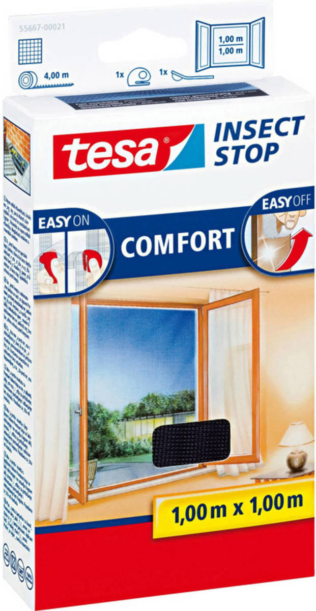 KT9 1x Tesa Vliegenhor/insectenhor Zwart 1 X 1 Meter - Raamhorren