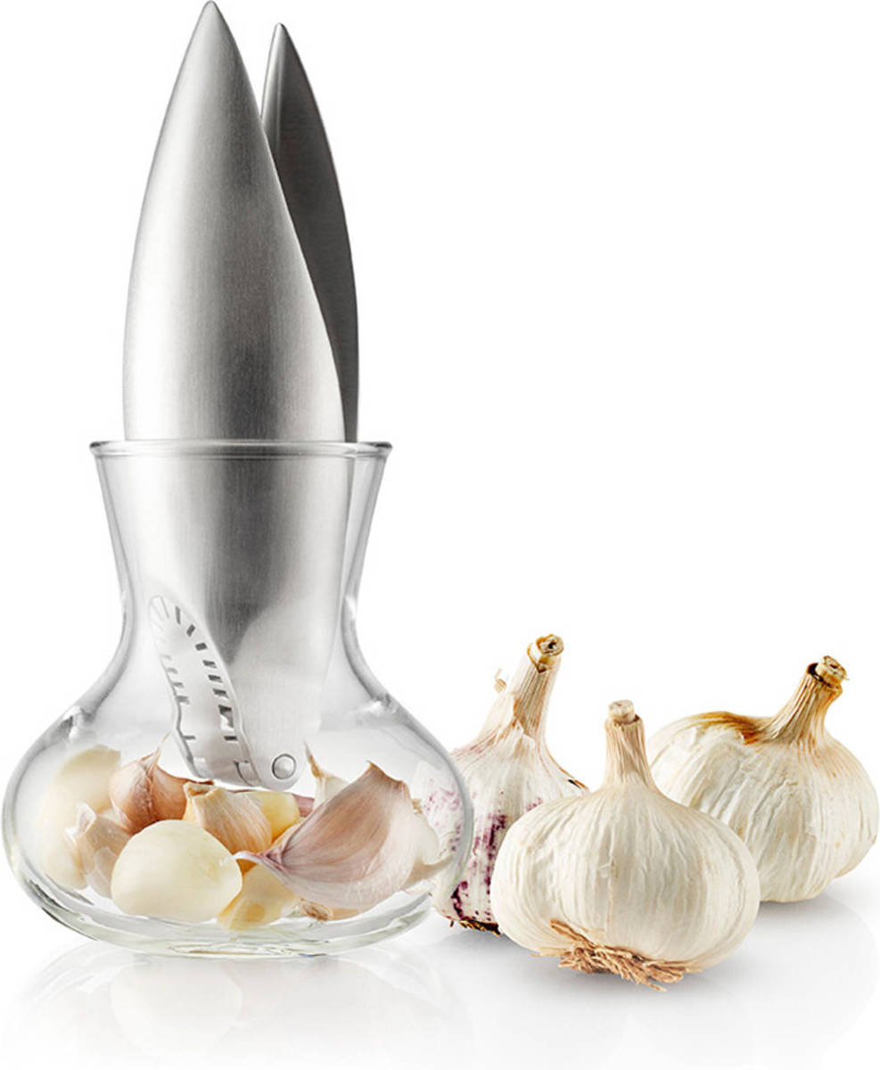 Knoflookpers Met Houder, Glas, Rvs - Eva Solo