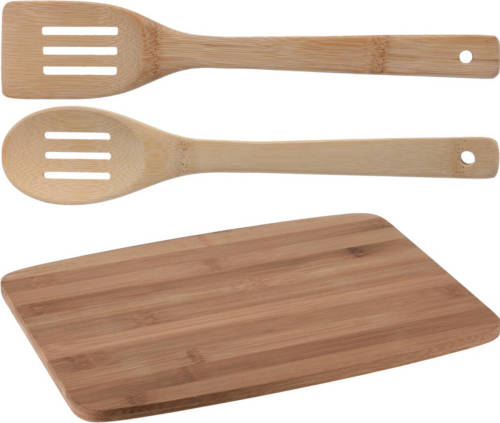 Snijplank Met 2 Spatels 23 X 33 Cm Van Hout - Snijplanken