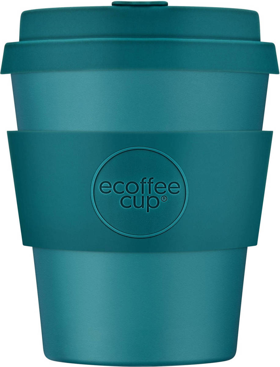 Ecoffee Cup Bay Of Fires Pla - Koffiebeker To Go 250 Ml - Petrol Siliconen