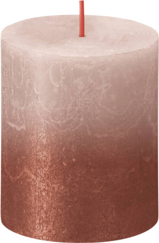 Bolsius Rustiek Fading Metallic Stompkaars 80/68 Misty Pink Amber