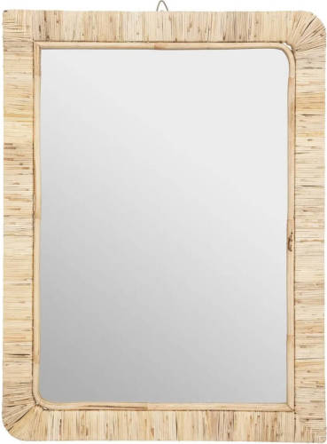 Atmosphera Spiegel/wandspiegel Rechthoek 60 X 40 Cm Rotan Beige - Spiegels