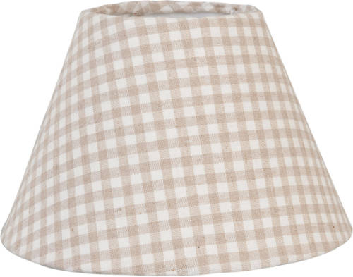 Clayre & Eef Lampenkap ø 23x15 Cm/e27 - Wit, Beige - Katoen