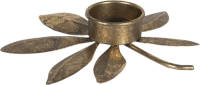 Clayre & Eef Kandelaar 16*15*2 Cm Goudkleurig Ijzer Kaarsenstandaard