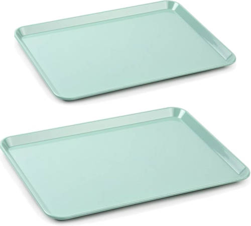 Forte Plastics Dienbladen/serveerbladen Voordeelset Van 2 Formaten In Mintgroen Kunststof - Dienbladen