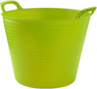Forte Plastics Set Van 2x Stuks Flexibele Emmer/wasmand Groen 25 Liter - Opbergmanden - Wasmanden - 42 X 38 X 33 Cm