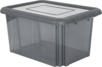 EDA Kunststof Opbergbox/opbergdoos Grijs Transparant L58 X B44 X H31 Cm Stapelbaar - Opbergbox