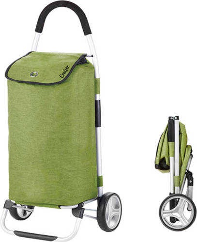 Shoppingcruiser 'Foldable' Boodschappentrolley Opvouwbare Boodschappenwagen Met Koelvak 45 Liter Groen