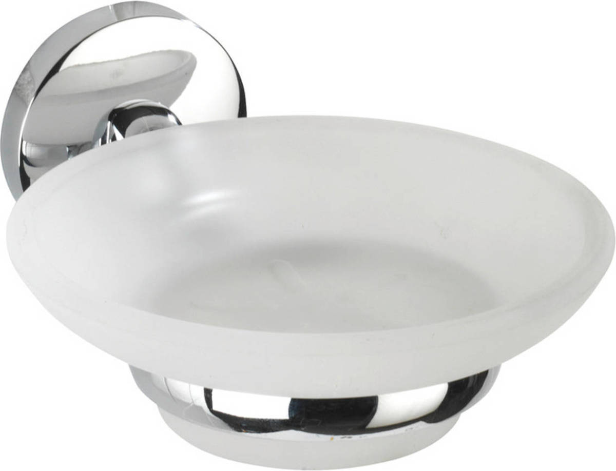 Wenko Zeephouder Cuba Power-loc 13 Cm Rvs/glas Zilver/matwit