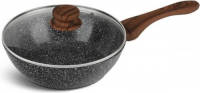 EDENBERG Stonetec Line - Wokpan Keramisch - 24 Cm - 3-laags Anti-aanbaklaag! - Grijs, Keramiek