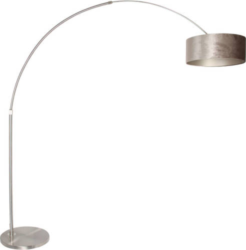 Steinhauer Vloerlamp Sparkled Light 8125 Staal Kap Zilveren Velours