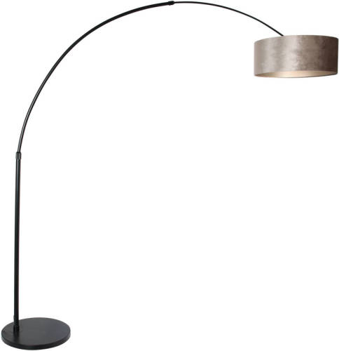 Steinhauer Vloerlamp Sparkled Light 8128 Zwart Kap Zilveren Velours