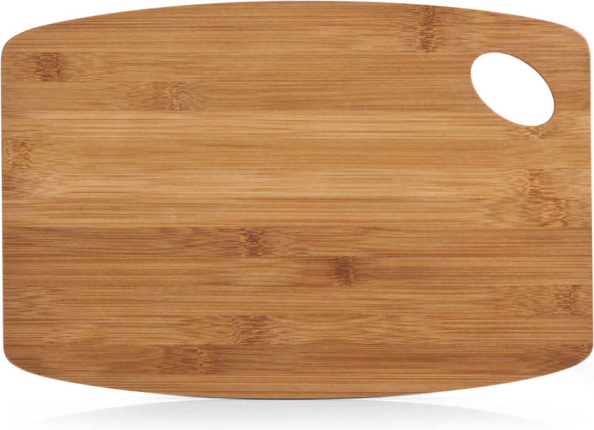 Shoppartners 1x Rechthoekige Bamboe Houten Snij/serveerplanken Met Ophangoog 34 Cm - Snijplanken