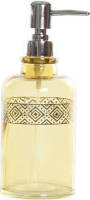 Shoppartners Zeeppompje/zeepdispenser Geel Transparant Van Glas 400 Ml - Zeeppompjes
