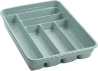 Forte Plastics Bestekbak/bestekhouders 6-vaks Mintgroen L40 X B30 X H7 Cm - Bestekbakken