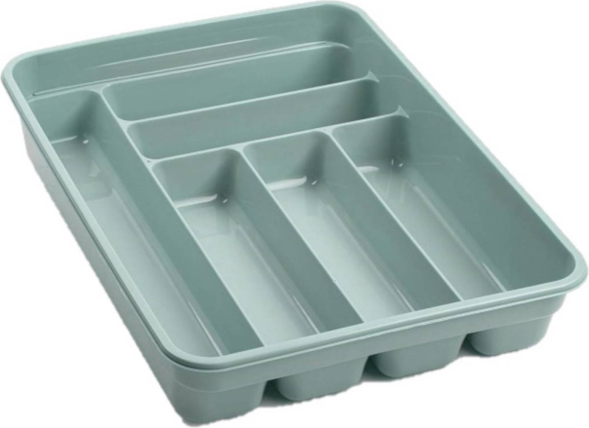 Forte Plastics Bestekbak/bestekhouders 6-vaks Mintgroen L40 X B30 X H7 Cm - Bestekbakken