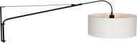 Steinhauer Wandlamp Elegenant Classy 9321 Zwart Kap Wit Linnen Grof