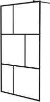 VidaXL Inloopdouchewand 115x195 Cm Gehard Glas Zwart