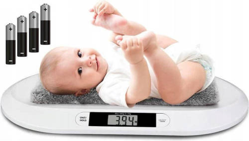 BES LED Babyweegschaal - Estoza Baby - Digitale Weegschaal - Baby En Peuter - Dierenweegschaal - Tot 20kg - Wit