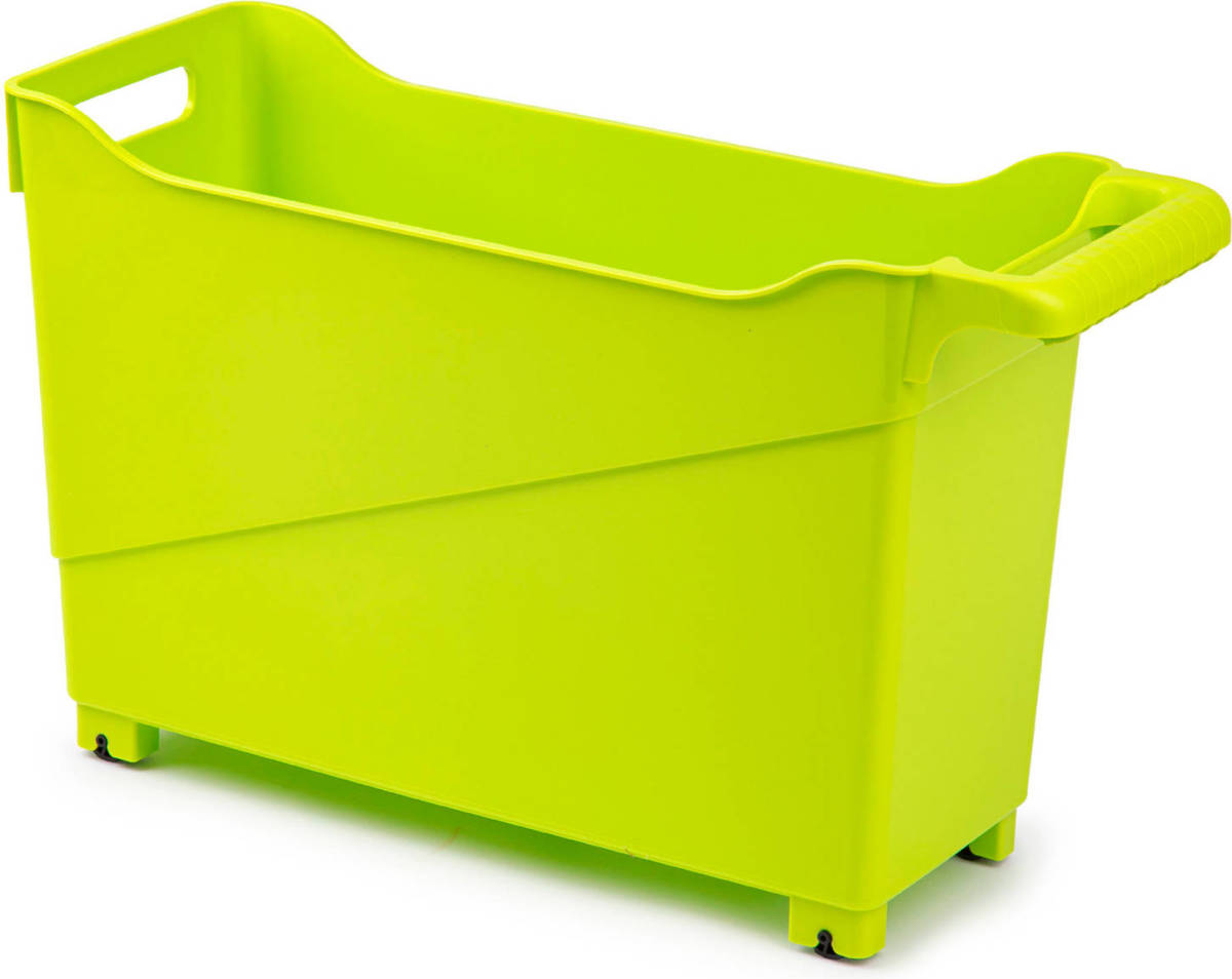 Forte Plastics Kunststof Trolley Lime Groen Op Wieltjes L45 X B17 X H29 Cm - Opberg Trolley