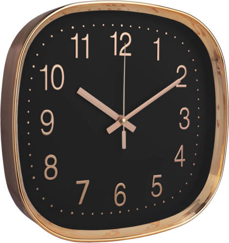 QUVIO Wandklok - 30 Cm - Goud En Zwart